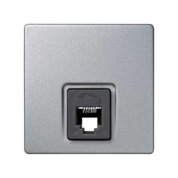 73481-63 Розетка телефонная RJ12, 6 контактов, Simon 73 Loft, алюминий