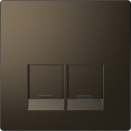 MTN4572-6052 D-life центр. накладка для 2-х мод. разъемов, пол. для надписи se, мокко Merten