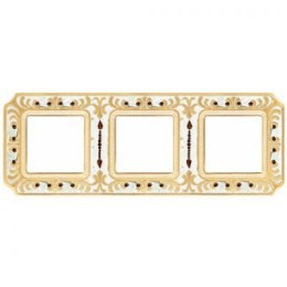 FD01353OPCL Рамка Siena Gold White Patina 3-постовая Fede