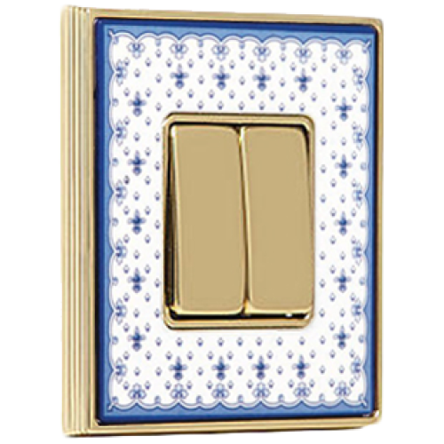 FD01341AZOB Рамка Vintage Porcelain Голубой / Золото 1-постовая Fede