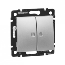 770128 Valena Выключатель 2-х клавишный с подсветкой Legrand