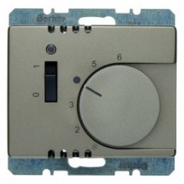 20309011 Регулятор температуры помещения с размыкающим контактом, центральной панелью, одноклавишным выключателем и светодиодом цвет: светло-бронзовый, лак Arsys Berker