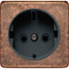 FD04335RU-M Обрамление розетки 2К+З черный, цвет Rustic Cooper FEDE