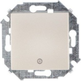 1591150-034 Выключатель одноклавишный кнопочный с пиктограммой, 16А 250В, винтовой зажим, шампань Simon 15