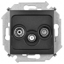 1591466-038 Розетка R-TV-SAT одиночная, винтовой зажим, графит Simon 15