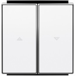 8544 BL Клавиша для механизмов управления жалюзи 2х клав с маркировкой белый , ABB