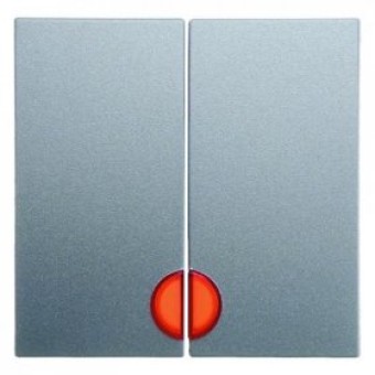 16271404 Клавиши с красной линзой цвет: алюминий, матовый B.1/B.7 Glas Berker