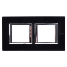 HA4802M2HVNN Рамка Axolute Квадрат Черное стекло 2+2 модуля Bticino