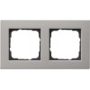 0212335 Рамка установочная для монтажа заподлицо E2 Нержавеющая сталь 2-постовая Gira