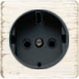 FD04335BD-M Обрамление розетки 2К+З черный, цвет White Decape FEDE