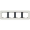 0214421	 Рамка с антрацитовой подложкой E3 Светло-серый / Антрацит 4-постовая Gira