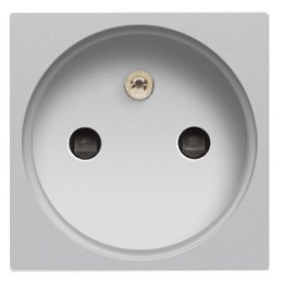 N2287 PL Розетка французского стандарта с центральным контактом заземления, со шторками, 16А / 250 В, серия Zenit, цвет серебристый, ABB