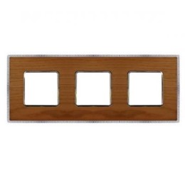 FD01453CCB Рамка Belle Epoque Wood Cherry / Bright chrome 3-постовая гор/верт. Fede