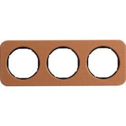 10132364 Рамка R.1 Кожа, черный 3-постовая Berker