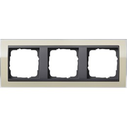 0213778 Рамка Event Clear Песочный / Черный 3-постовая Gira