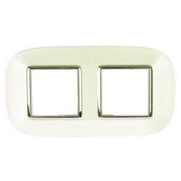 HB4802M2SAN Рамка Axolute Овал Серебро 2+2 модуля Bticino