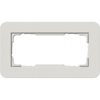 1002421	 Рамка с антрацитовой подложкой без перегородки E3 Светло-серый / Антрацит 2-постовая Gira