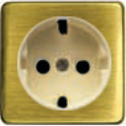 FD04335PB-A Обрамление розетки 2К+З бежевый, цвет Bright Patina FEDE