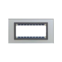 82857-35 Рамка декоративная, (+суппорт), 5 узких (2 широких+1 узкий) модулей, Simon 82 Centralizations, Стекло, серый-графит