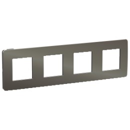 NU280853 Рамка Unica Studio Metal Никель / Антрацит 4-постовая Schneider Electric