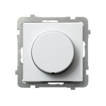 Ospel Sonata Белый Светорегулятор поворотно-нажимной для нагрузки лампами накаливания и галогенными LP-8R/m/00