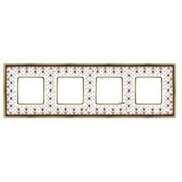 FD01474MAOB Рамка Belle Epoque Porcelain Brown LYS / Bright gold 4-постовая гор/верт. Fede