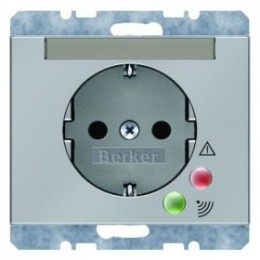 41527104 Штепсельная розетка SCHUKO с защитой от перенапряжения цвет: стальной, лак K.5 Berker