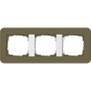 0213416	 Рамка с белой подложкой E3 Умбра / Белый 3-постовая Gira