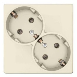 2450459-031 Розетка 2х2К+З Schuko без штор, сл кость Simon 24