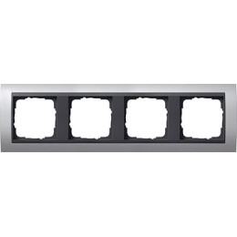 021406 Рамка Event Алюминий / Черный 4-постовая Gira