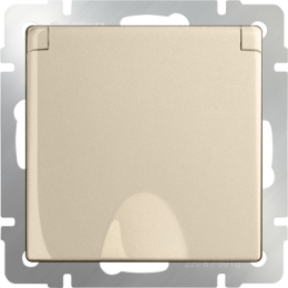 WL11-SKGSC-01-IP44 Розетка влагозащ. с зазем. с защит. крышкой и шторками (шампань) Antik Werkel a040914