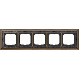 1725-843-500 Рамка Dynasty Латунь античная черная роспись 5-постовая ABB