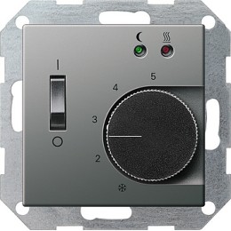 039420 Терморегулятор с подогревом пола Сталь Gira E22