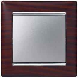 770371 Рамка Valena Темное дерево / Серебро 1-постовая Legrand