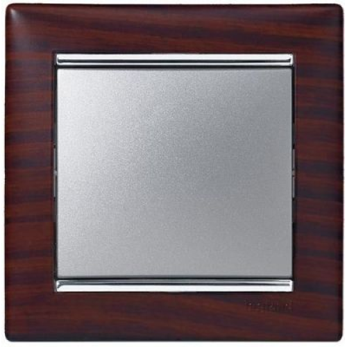 770371 Рамка Valena Темное дерево / Серебро 1-постовая Legrand