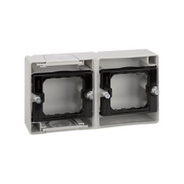 4400761-035 Основание под 2-местную рамку, IP55, открытый горизонтальный монтаж, 152*84*33мм, Simon 44 Aqua, серый