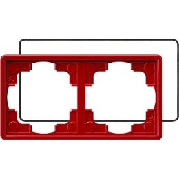025243 Рамка с уплотнительной вставкой S-color Красный 2-постовая Gira