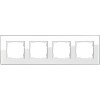 0214512 Рамка Esprit Glass C Белое стекло 4-постовая Gira