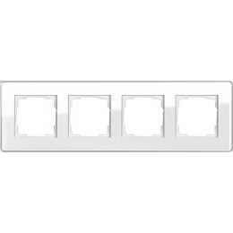 0214512 Рамка Esprit Glass C Белое стекло 4-постовая Gira