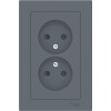 ATN000722 Atlasdesign Розетка двойная без заземления со шторками,16А, в сборе, Грифель Schneider Electric