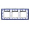FD01473AZCB Рамка Belle Epoque Porcelain Blue lys / Bright chrome 3-постовая гор/верт. Fede