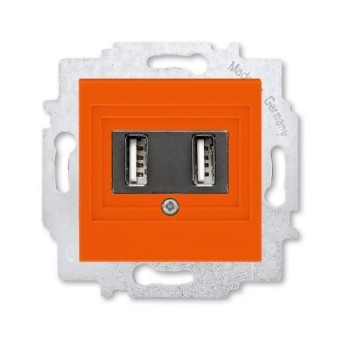 USB зарядка двойная ABB Levit оранжевый 5014H-A00040 66W 2CHH290040A6066