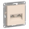 ATN000285 Atlasdesign Розетка двойная компьютерная RJ45+RJ45, кат.5E, механизм, Бежевый Schneider Electric
