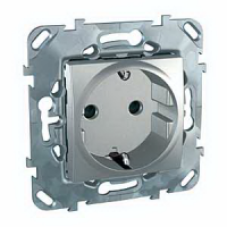 MGU5.037.30ZD Розетка с зк со шторками (винт. зажим) алюминий Schneider Electric MGU5.037.30ZD Розетка с зк со шторками (винт. зажим) алюминий Schneider Electric