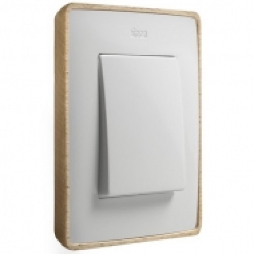 8201610-270 Рамка декоративная, 1 пост, Select, Simon 82 Detail, белый-дерево (Бук)