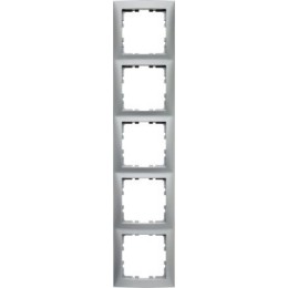 10159939 Рамка S.1 Алюминий матовый 5-постовая вертикальная Berker