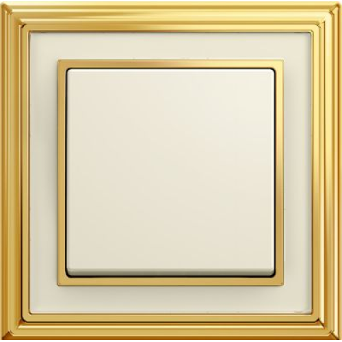1754-0-4560 Рамка Dynasty Латунь полированная, белое стекло 1-постовая ABB