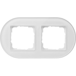 0212130 Рамка установочная Studio Белое стекло 2-постовая Gira