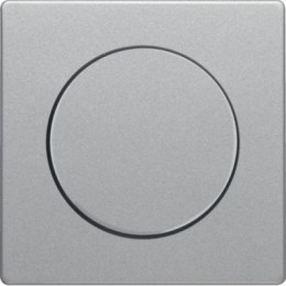 11376084 Центральная панель с регулирующей кнопкой для поворотного диммера, Q.1/Q.3, цвет: алюминиевый, с эффектом бархата Berker