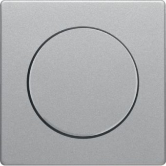11376084 Центральная панель с регулирующей кнопкой для поворотного диммера, Q.1/Q.3, цвет: алюминиевый, с эффектом бархата Berker
